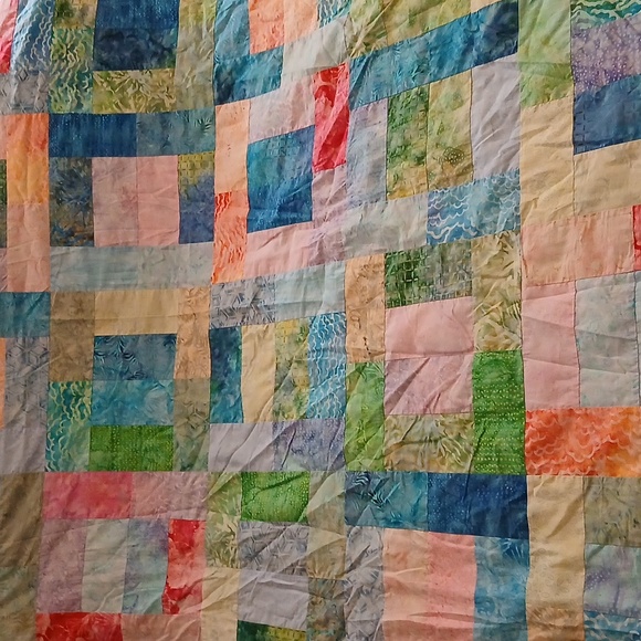 Handmade Colorful Patchwork Quilt - Picture 1 of 12